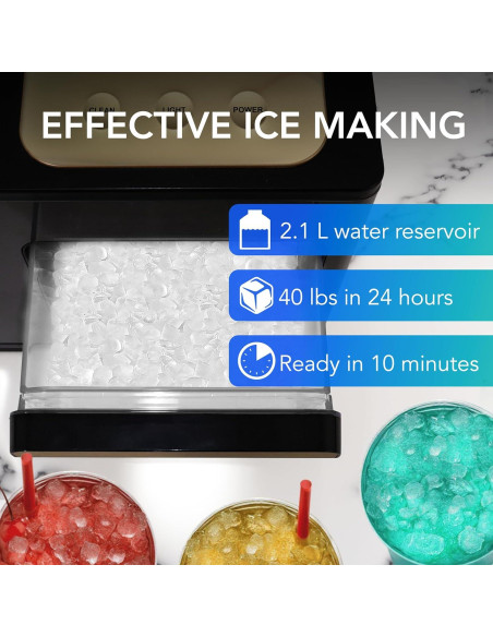 Fabricador de Hielo Nugget Whynter IBX-388BG 18kg Autolimpiante