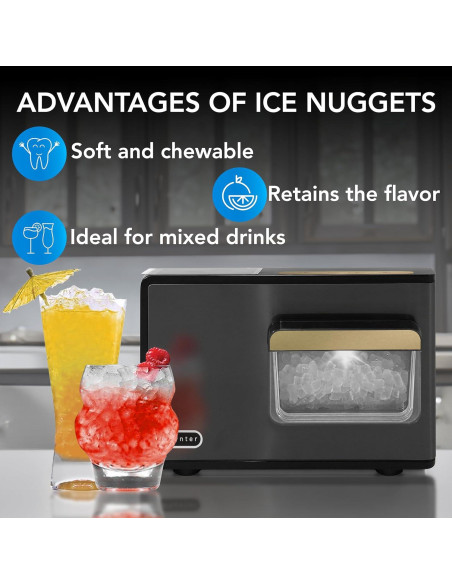 Fabricador de Hielo Nugget Whynter IBX-388BG 18kg Autolimpiante