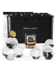 Fabricador de Bolas de Hielo Berlinzo - 8 Esferas Cristalinas