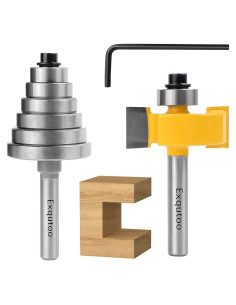 Juego de fresas de rebaje Z.hen 1/4" con 6 rodamientos