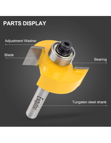 Juego de fresas de rebaje Z.hen 1/4" con 6 rodamientos