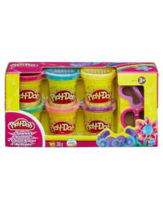 Compuesto Brillante Play-Doh 6 Colores + 2 Cortadores