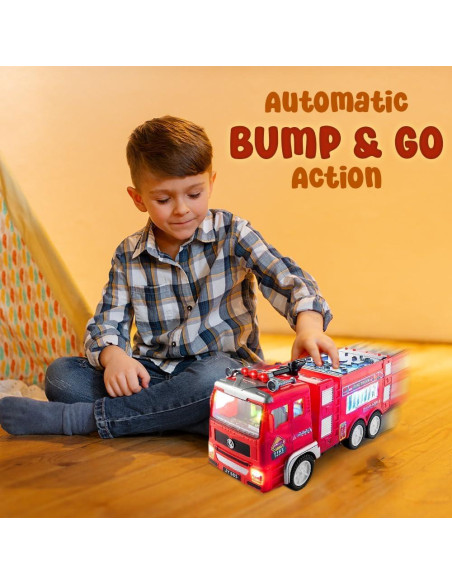 Camión de Bomberos Zetz Brands con Luces LED y Sonido 4D