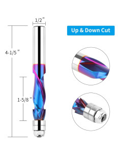 Fresa de enrutador EANOSIC 12.7mm vástago 38.1mm corte 2