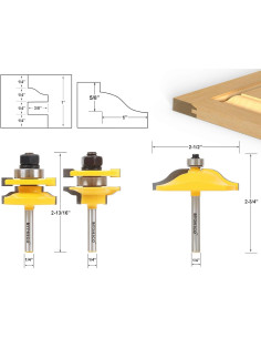 Juego de Brocas Router YONICO 3 Piezas Ogee 0,64 cm Shank 2