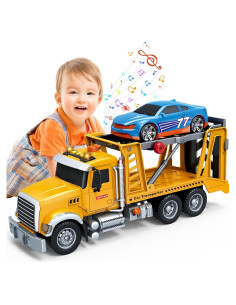 Camión Transportador Mostop con Coche de Carreras 38 cm