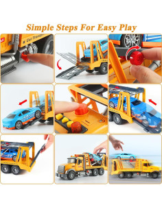 Camión Transportador Mostop con Coche de Carreras 38 cm 2