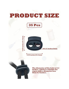 Cierres de cordón plástico Cuteabc 35PCS doble orificio negro 2