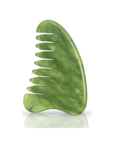 Peine de Masaje de Jade Verde Real para Cuero Cabelludo
