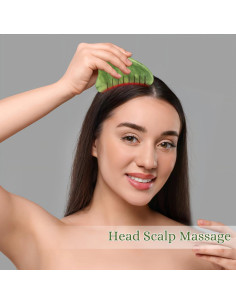 Peine de Masaje de Jade Verde Real para Cuero Cabelludo 2