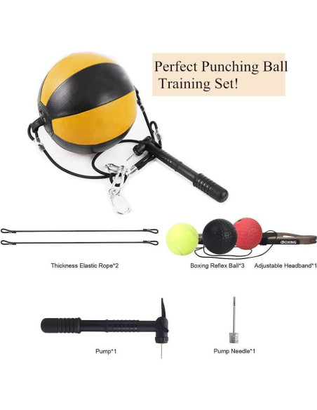 Bolsa de Boxeo Doble Extremo HUICHAI 20cm - Conjunto Completo Bolsa de Boxeo Doble Extremo HUICHAI 20cm - Conjunto Completo