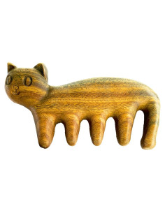 Peine de Madera de Sándalo Verde para Masaje del Cabello