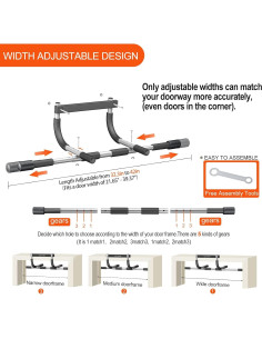 Barra de Dominadas Ajustable Ally Peaks para Puerta 55-100 cm 2