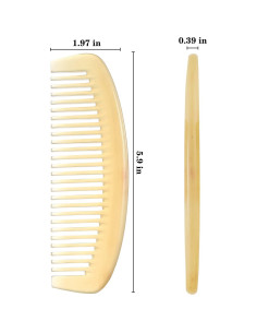 Peine de Cuerno de Oveja Liasun Dientes Anchos Antiestático 2