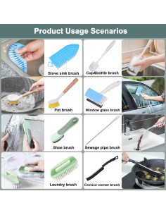Juego de Cepillos de Limpieza KIMCHOMERSE 18 Piezas Multicolor 2