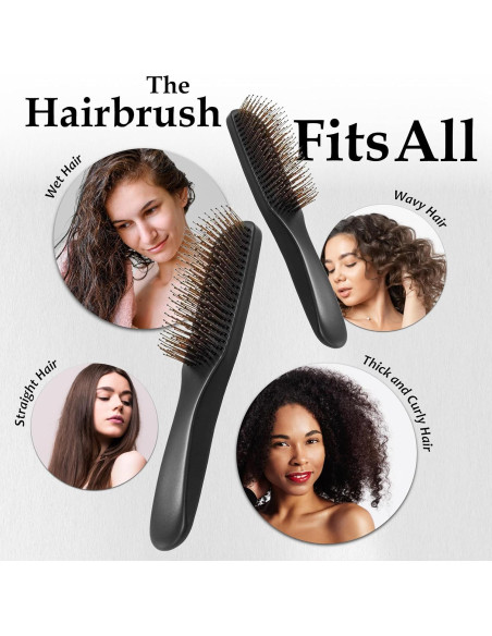 Cepillo Desenredante Uffy para Cabello Húmedo y Seco - 376 Cerdas