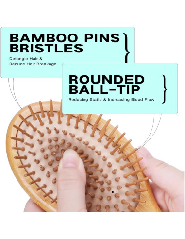 Cepillo de Bambú Combetter 23x8 cm Ecológico para Todo Cabello