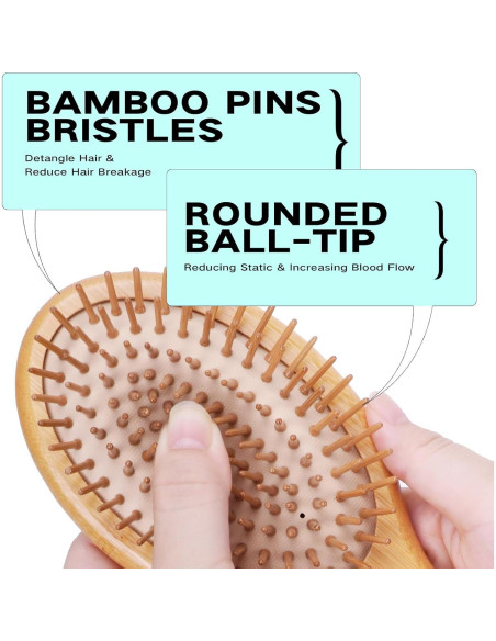 Cepillo de Bambú Combetter 23x8 cm Ecológico para Todo Cabello