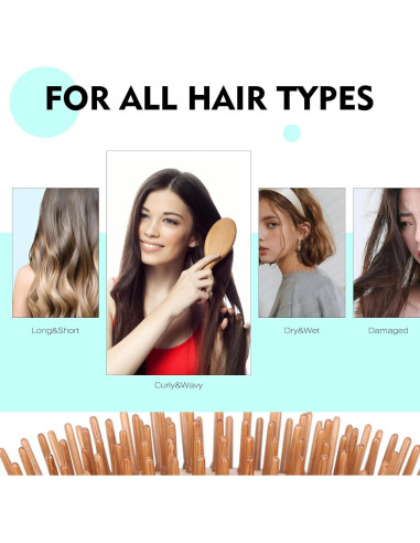Cepillo de Bambú Combetter 23x8 cm Ecológico para Todo Cabello