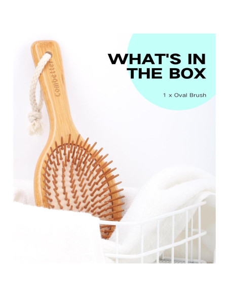 Cepillo de Bambú Combetter 23x8 cm Ecológico para Todo Cabello