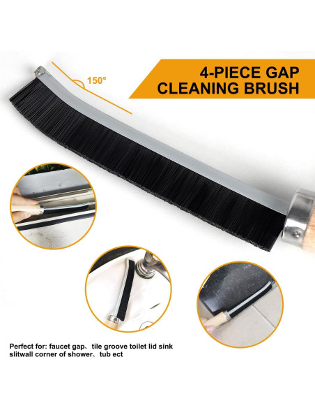 4 Piezas Cepillo de Limpieza de Grietas METSHOW 2024
