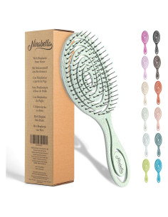 Cepillo Desenredante Ninabella Verde para Todo Tipo de Cabello