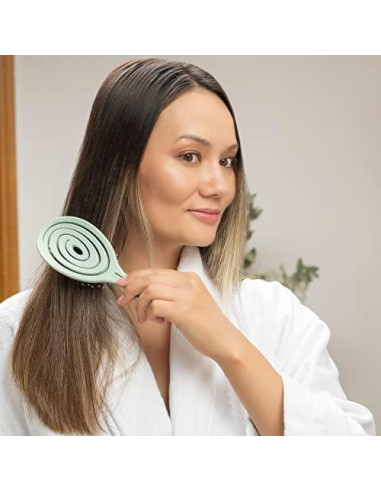 Cepillo Desenredante Ninabella Verde para Todo Tipo de Cabello
