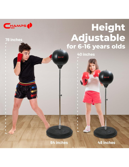 Bolsa de Boxeo de Pie Champs MMA para Niños con Guantes