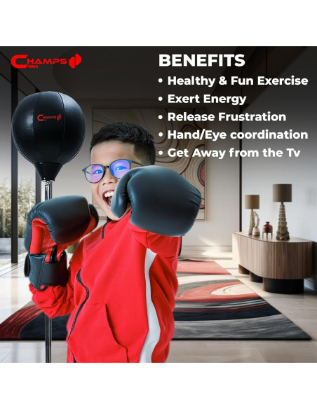 Bolsa de Boxeo de Pie Champs MMA para Niños con Guantes