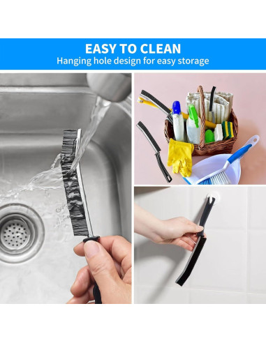 Juego de 3 cepillos de limpieza BSFRNF para rincones duros