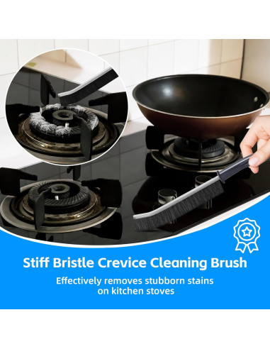 Juego de 3 cepillos de limpieza BSFRNF para rincones duros