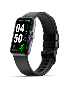 Rastreador de Fitness JYUAJOI Negro con Monitoreo Cardíaco 24/7