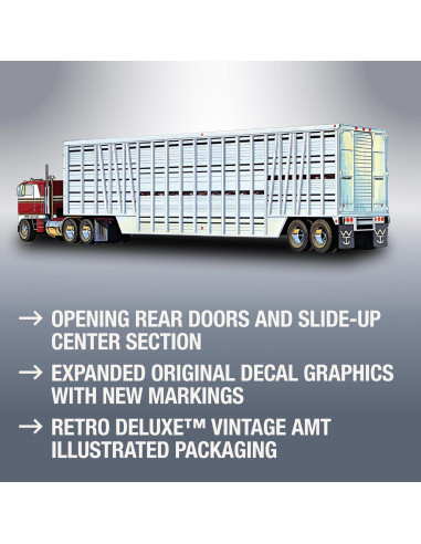 Remolque de Ganado AMT 1:25 Modelo a Escala con Accesorios