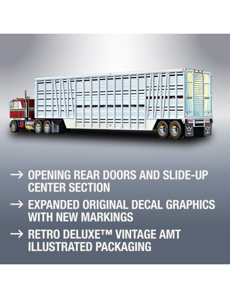 Remolque de Ganado AMT 1:25 Modelo a Escala con Accesorios