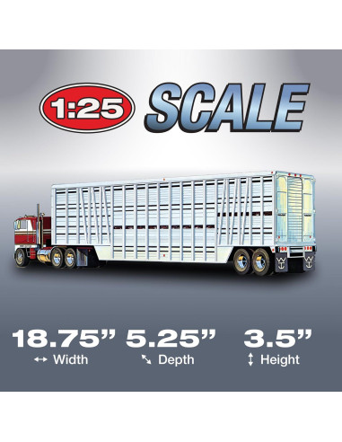 Remolque de Ganado AMT 1:25 Modelo a Escala con Accesorios