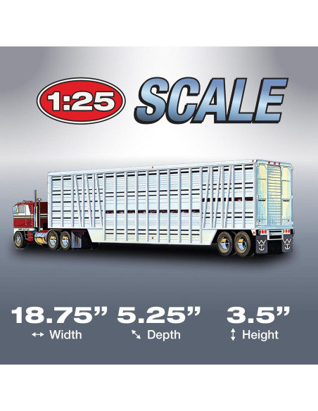 Remolque de Ganado AMT 1:25 Modelo a Escala con Accesorios