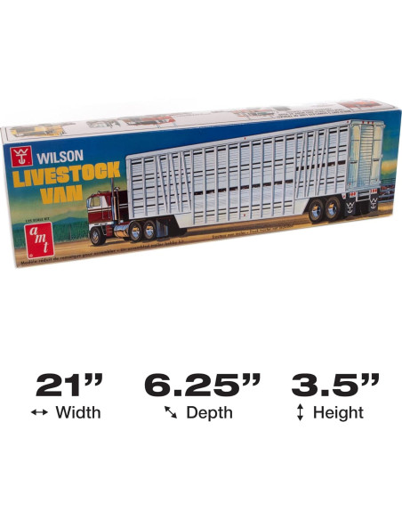 Remolque de Ganado AMT 1:25 Modelo a Escala con Accesorios