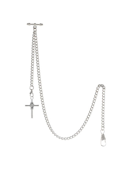 Reloj de bolsillo Albert TREEWETO con cadena y cruz antigua