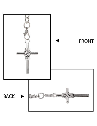 Reloj de bolsillo Albert TREEWETO con cadena y cruz antigua