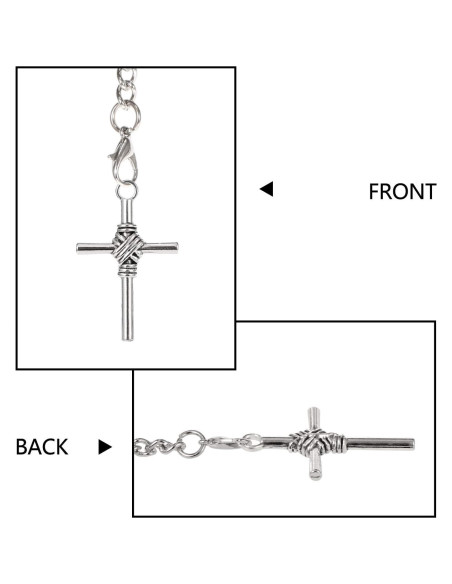 Reloj de bolsillo Albert TREEWETO con cadena y cruz antigua