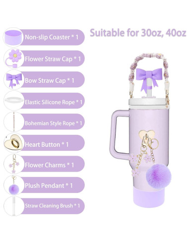 Accesorios para Taza Stanley Mdscve 10 Piezas Silicona Púrpura