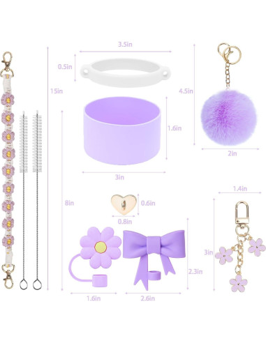 Accesorios para Taza Stanley Mdscve 10 Piezas Silicona Púrpura