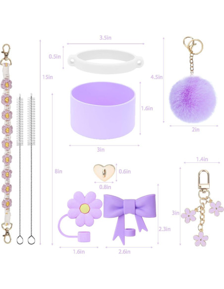 Accesorios para Taza Stanley Mdscve 10 Piezas Silicona Púrpura
