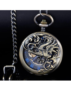 Reloj de bolsillo mecánico Dentily estilo steampunk bronce 2