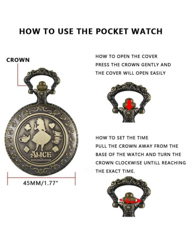 Reloj de bolsillo Tiong de cuarzo con diseño Nostalgia