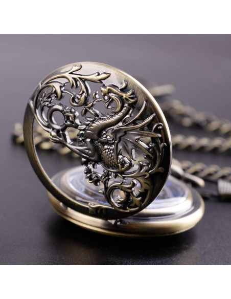 Reloj de bolsillo mecánico Dentily estilo steampunk bronce