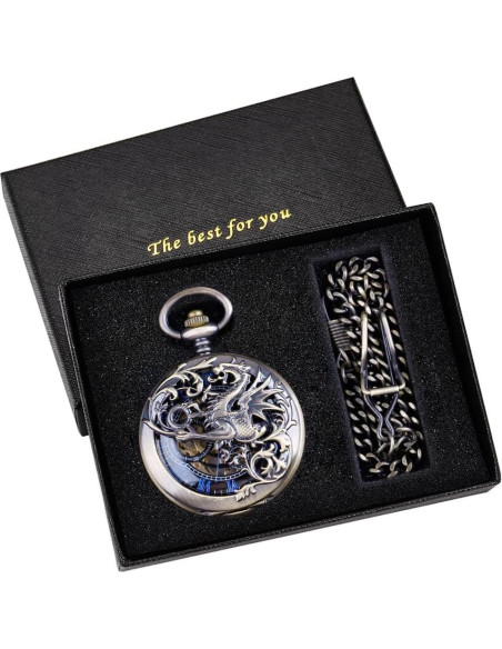 Reloj de bolsillo mecánico Dentily estilo steampunk bronce