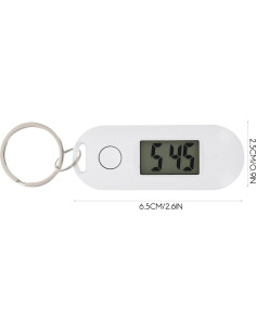 Reloj Llavero Digital Gatuida Blanco 6.5x2.5cm LED 2