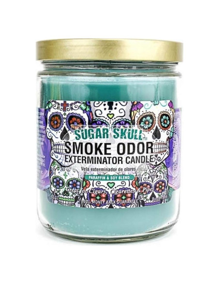 Vela Exterminador de Olores a Humo 13oz Calavera de Azúcar