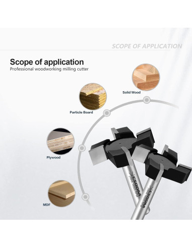 Fresa de Superficie CSOOM CNC 3 Piezas 50.8 mm 4 Alas